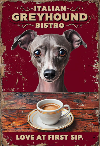 Italian greyhound bistro - greyhound, metal