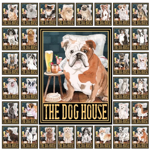 The dog house metal tin - dog,